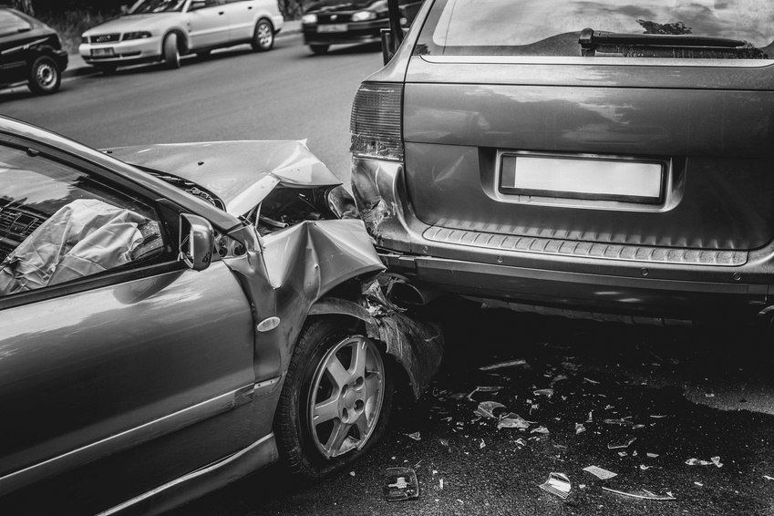 Car accident on the street.